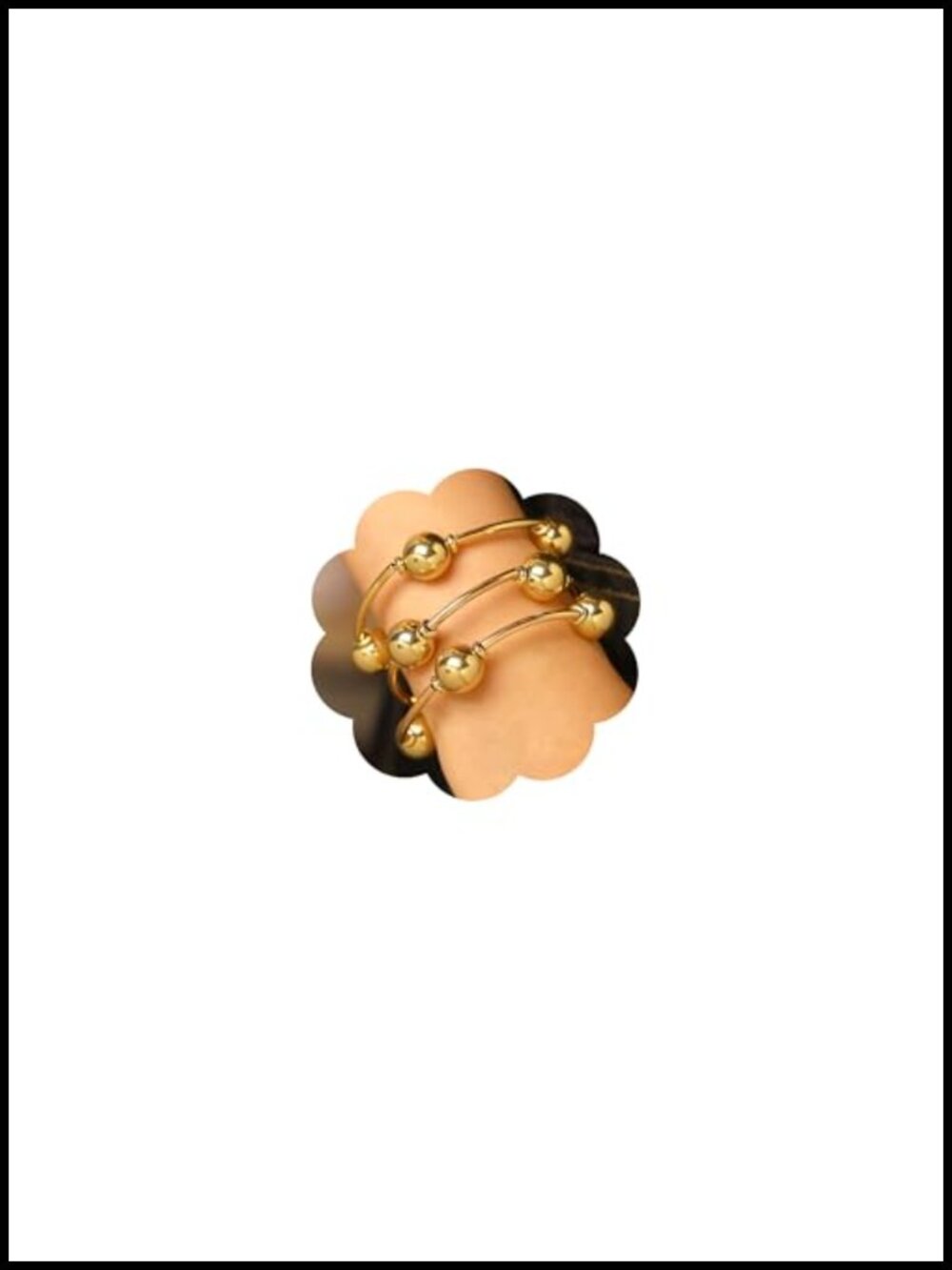 3 Piece Gold Ball Bangle Bracelet Set for Women Stackable Minimalist Statement